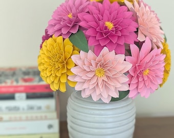 Dahlia Paper Flower Table Bouquet