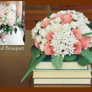 Recreated Custom Wedding Bouquet - Anniversary Gift, Paper Flower Bouquet, Wedding Bouquet Preservation