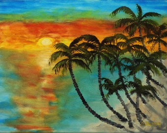 Sunrise Original painting Handmade