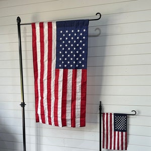 Very Sturdy 3&#39;x5&#39; Garden Flag Holder 72&quot; tall- Stake in Ground- Powder Coated finish. Made in the USA