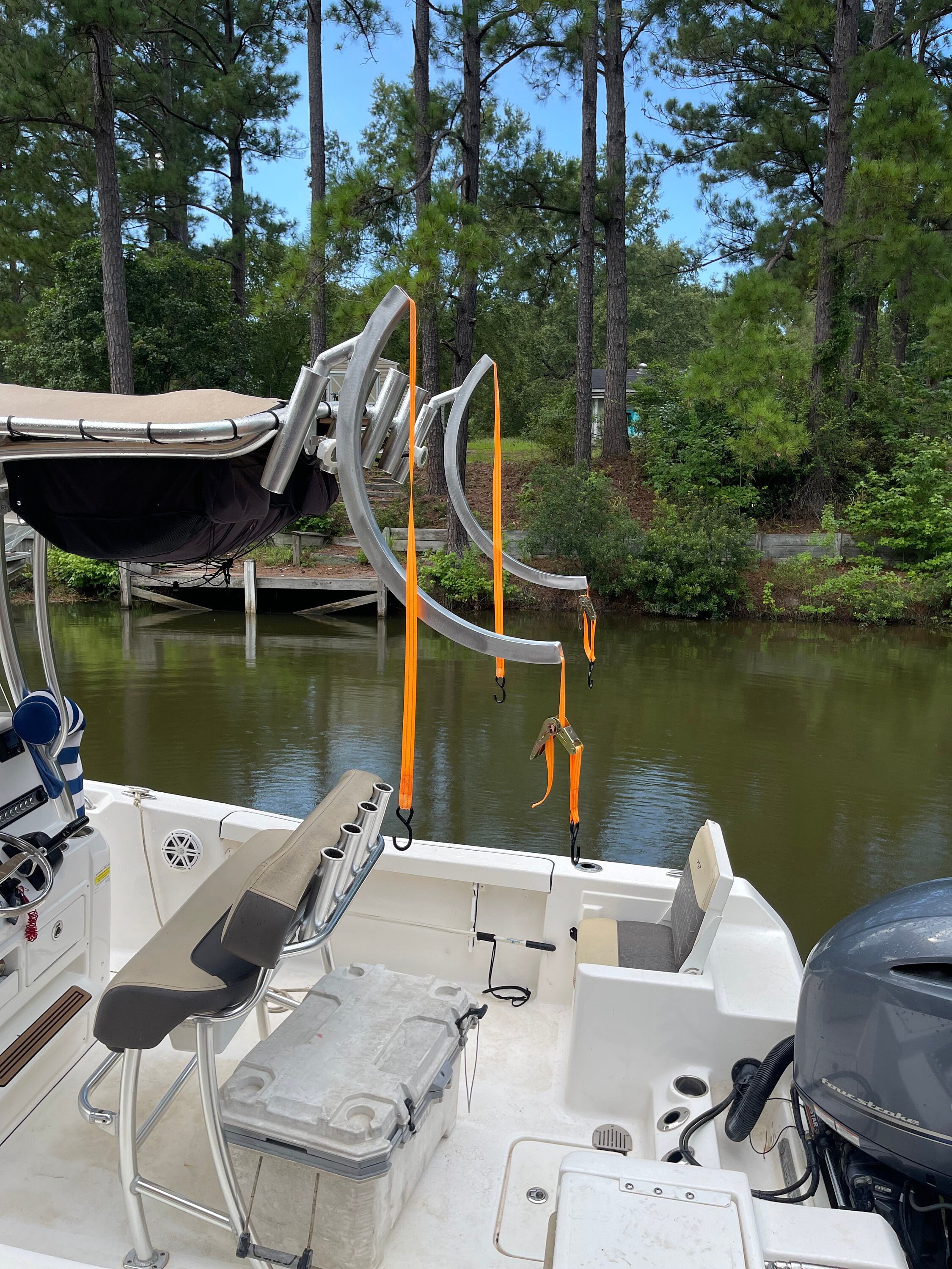 Floating Water Mat/pad Travel/storage Rack Solution for Center Console  Boats-aluminum Powder Coated 