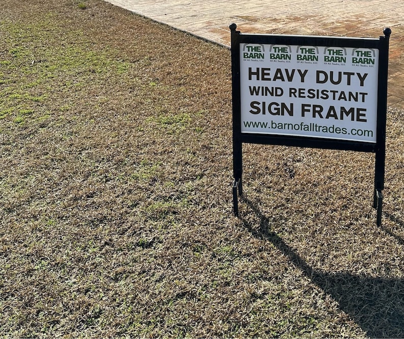 Wind Resistant Sign Frame Design Metal Heavy Duty Lawn/yard Corrugated Plastic Sign Holder Frame for 24 ...