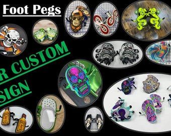 Foot Pegs-Design/Create Your Custom pair-Powder Coated Your color choice