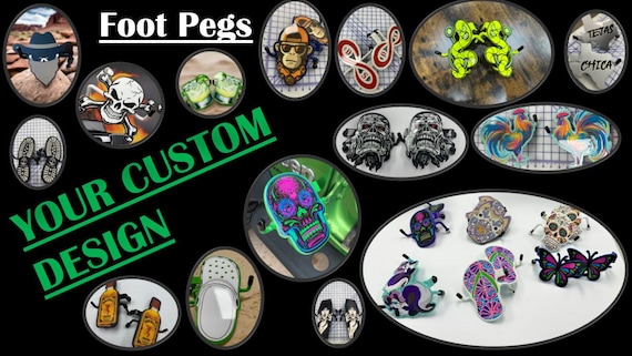Foot Pegs-Design/Create Your Custom pair-Powder Coated Your color choice