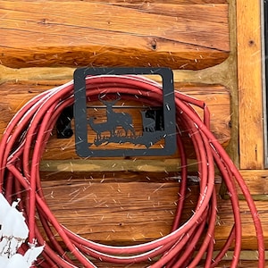 Custom Water Hose Hanger, Custom Garden Hose Holder, Deer or Elk Design-6 options, Your Color Choice, Post Mount or Wall Mount, Your Choice