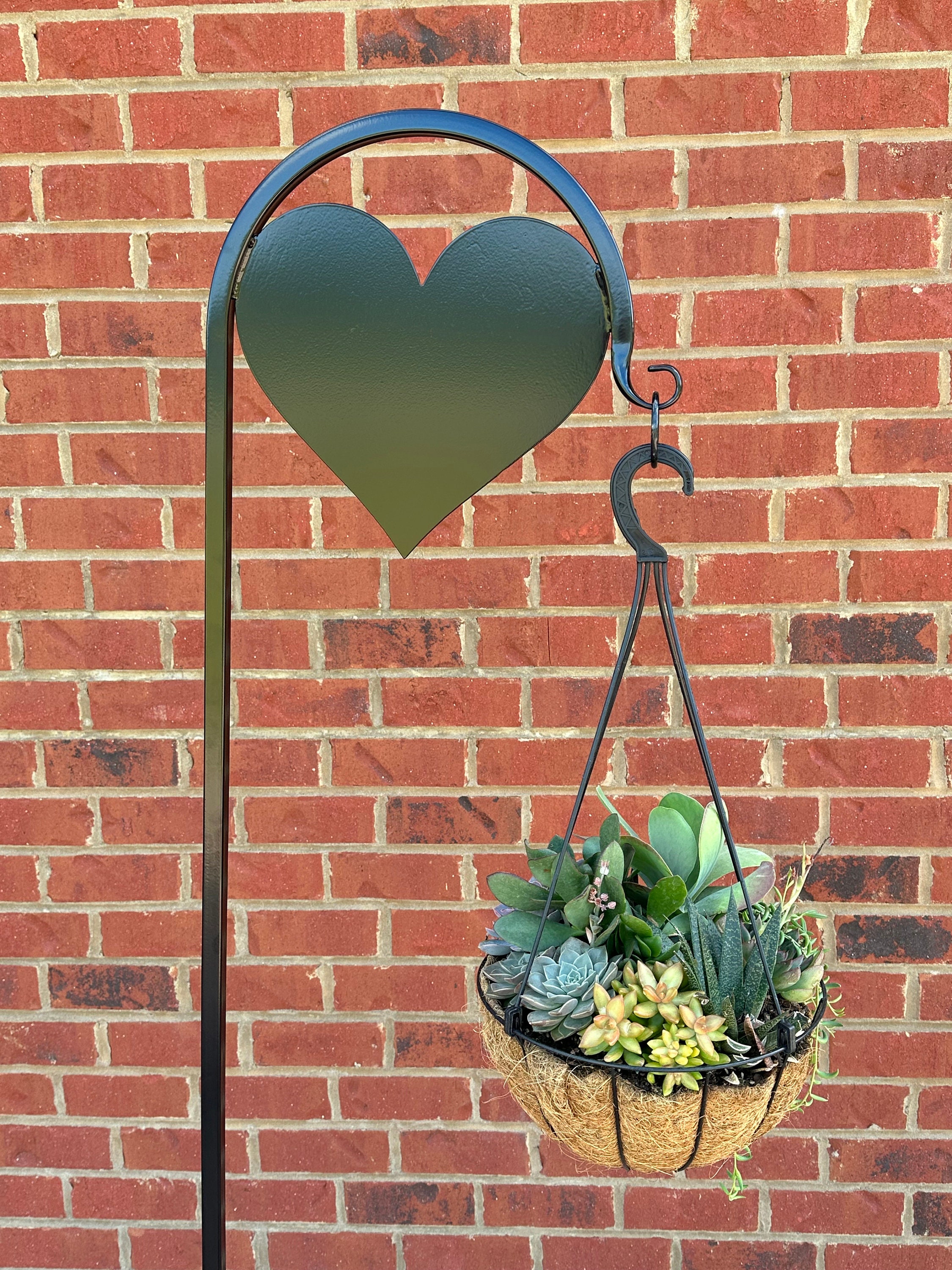 Heart Shepherd Hook With or Without Customizable Message Plant