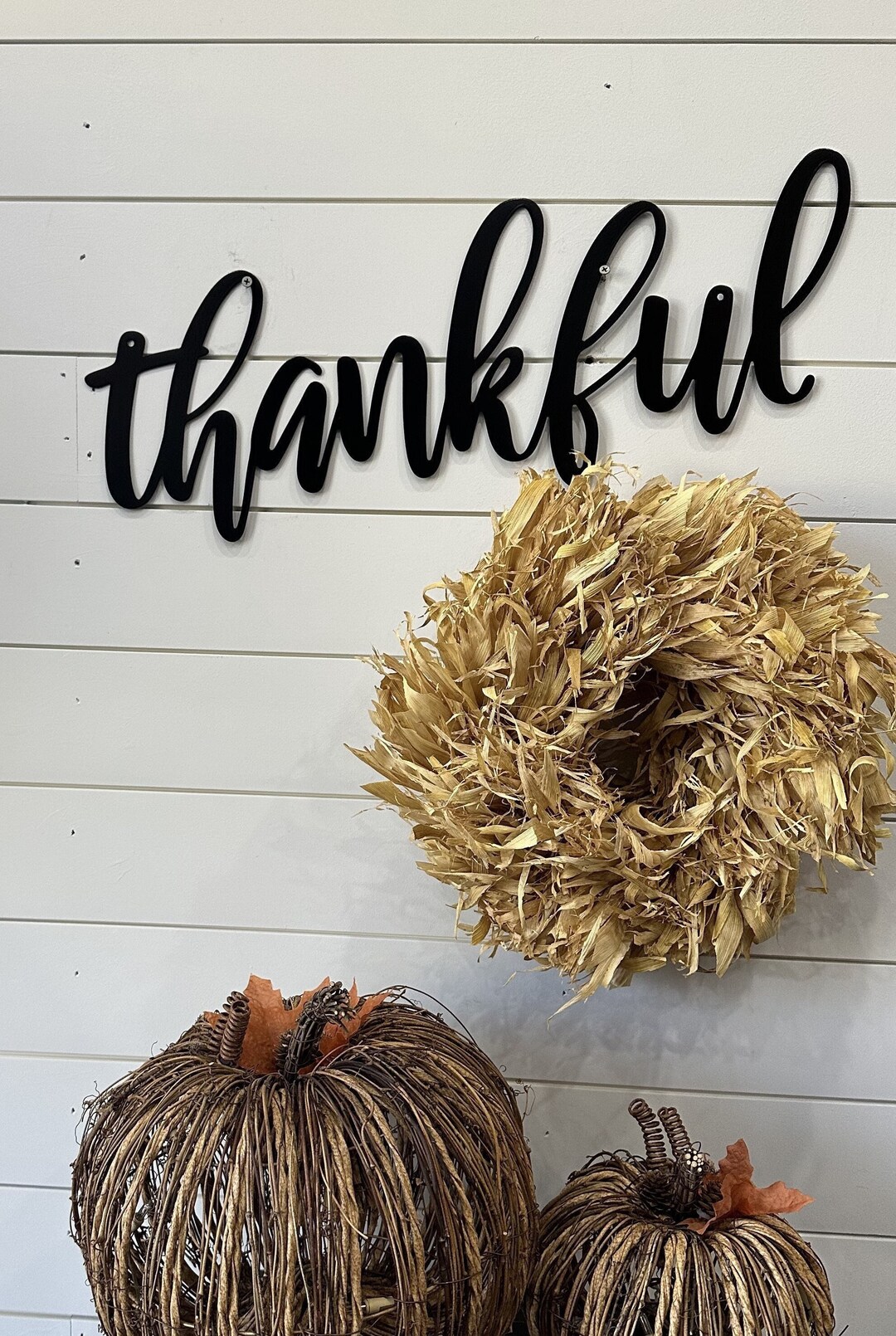 Thankful Metal Wall Hang 2' Wide 8 Tall Your Color Choice Etsy