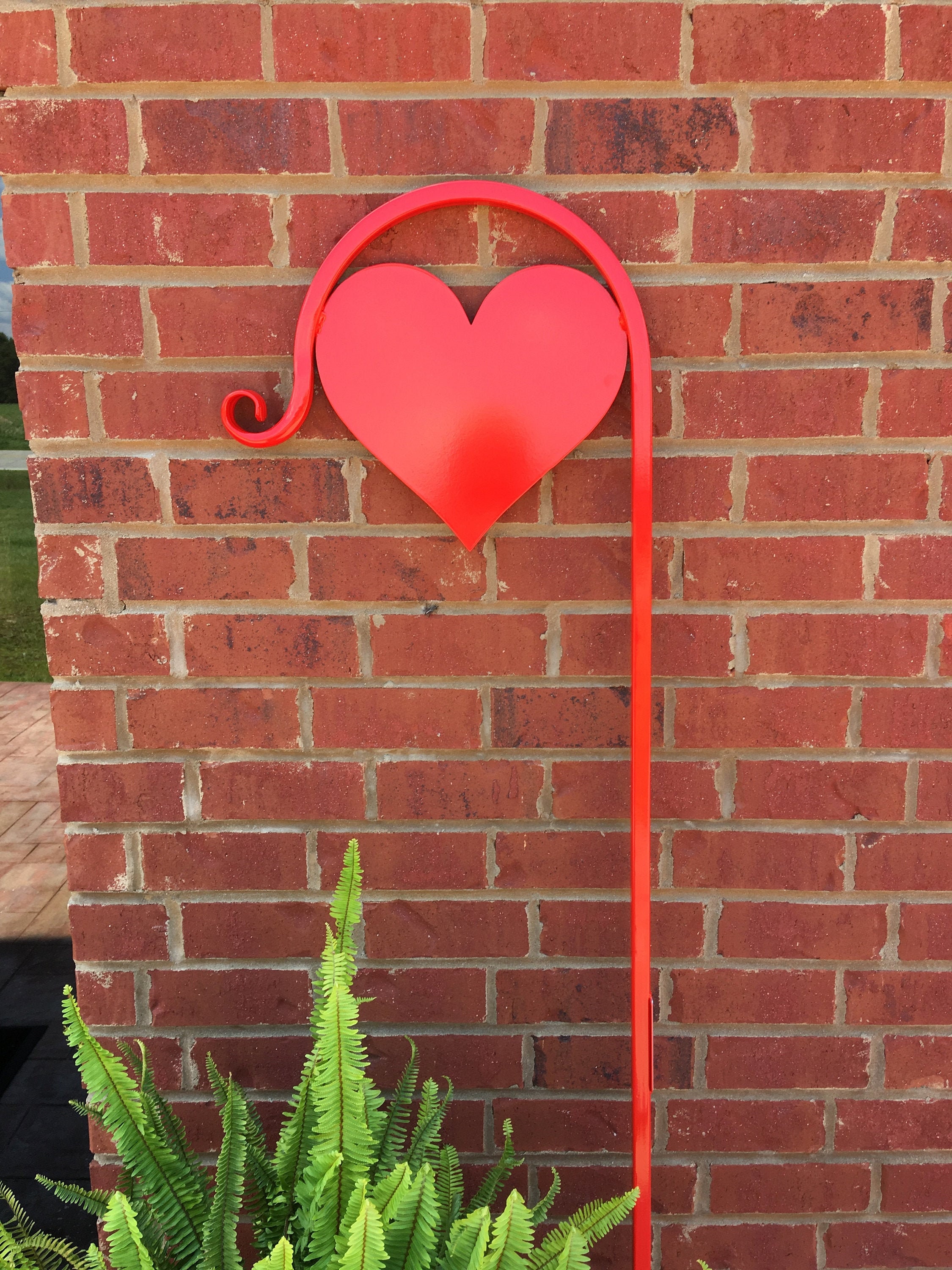 Heart Shepherd Hook with or without Customizable Message Etsy