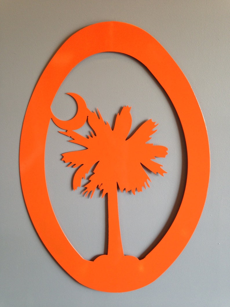 Palmetto Tree with Moon in Oval 36 inch Powder Coated ANY | Etsy