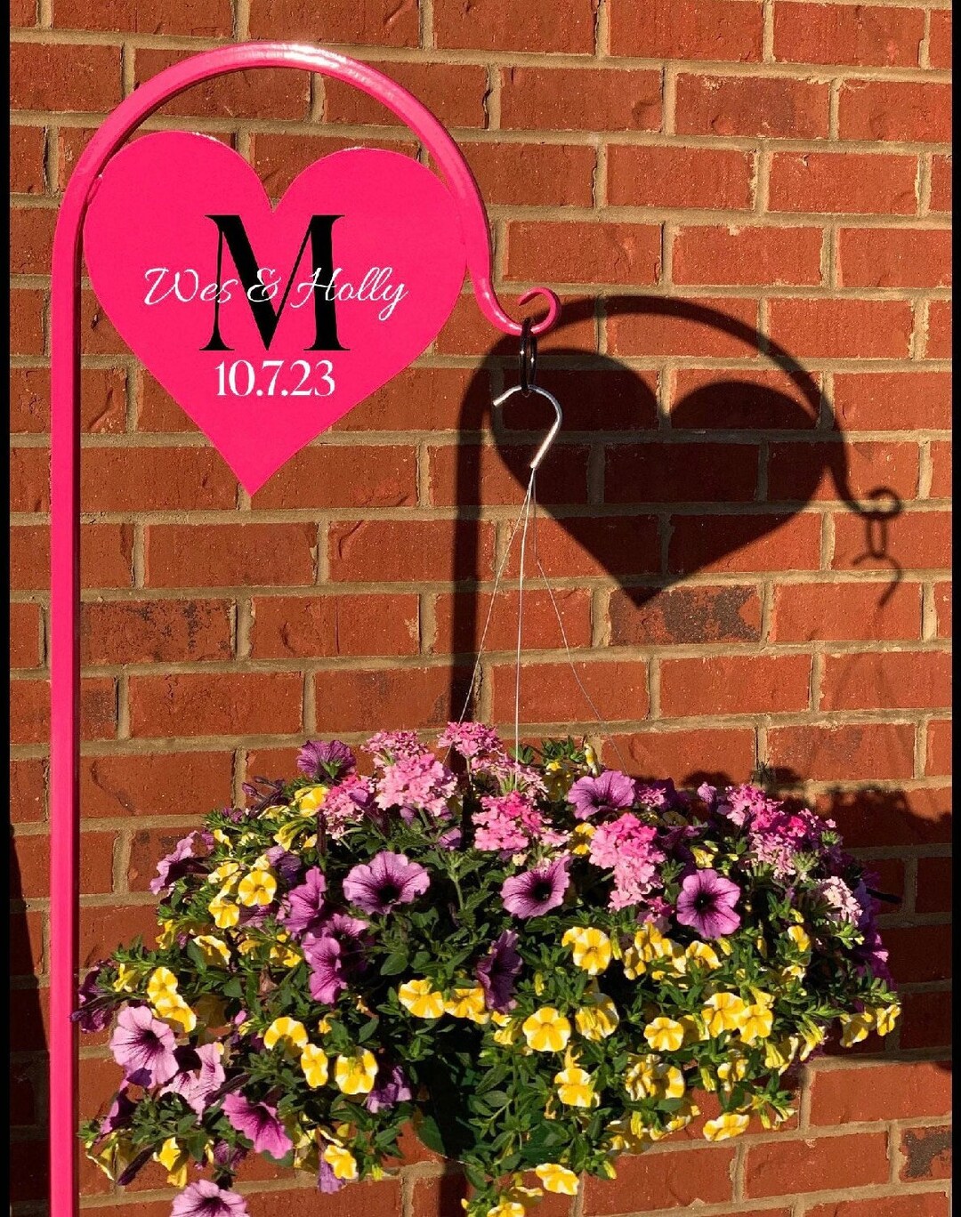 Heart Shepherd Hook With or Without Customizable Message Plant Etsy