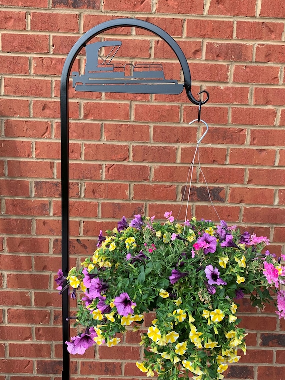 Pontoon Shepherd Hook Powder Coated Steel Plant Hanger- Four Ways to  Display - Etsy