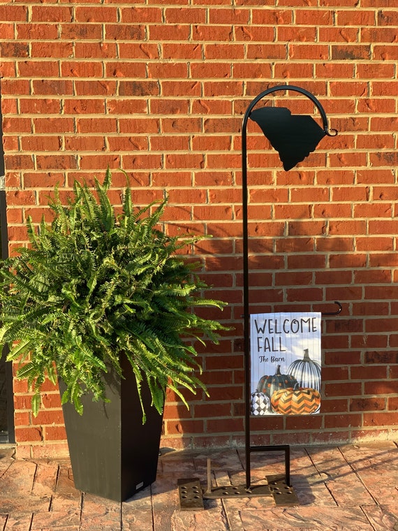 Custom Shepherd Hook With Garden Flag Holder - Display Anywhere