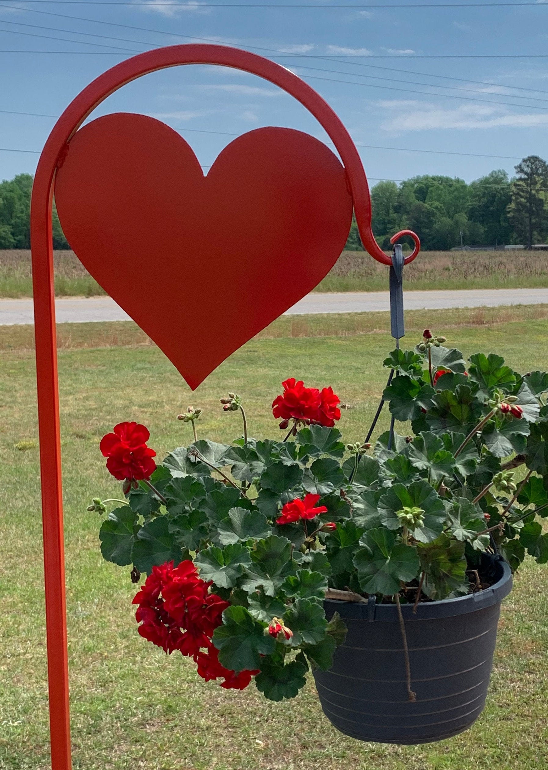 Heart Memorial Shepherd Hook With Customizable Message Etsy