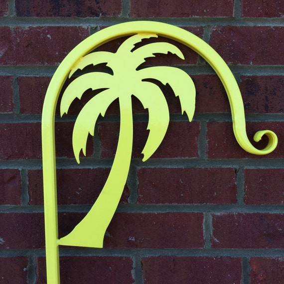 Shepherd Hook 60 Modern Metal Art Palm Tree Plant Hanger Etsy