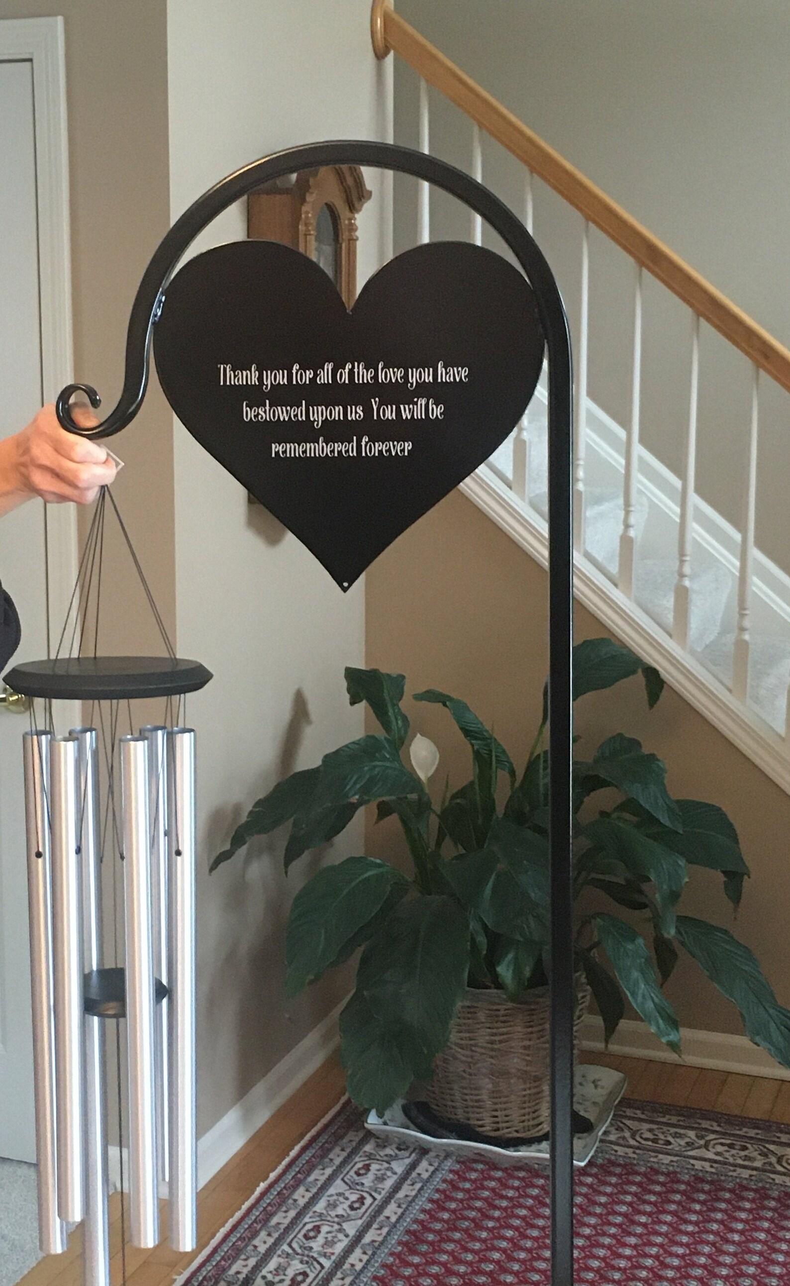 Heart Memorial Shepherd Hook With Customizable Message Etsy