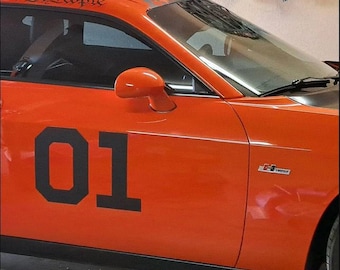 Dukes of Hazzard Decal Set of General Lee 01 Door Decal Laminated Commercial Grade Vinyl