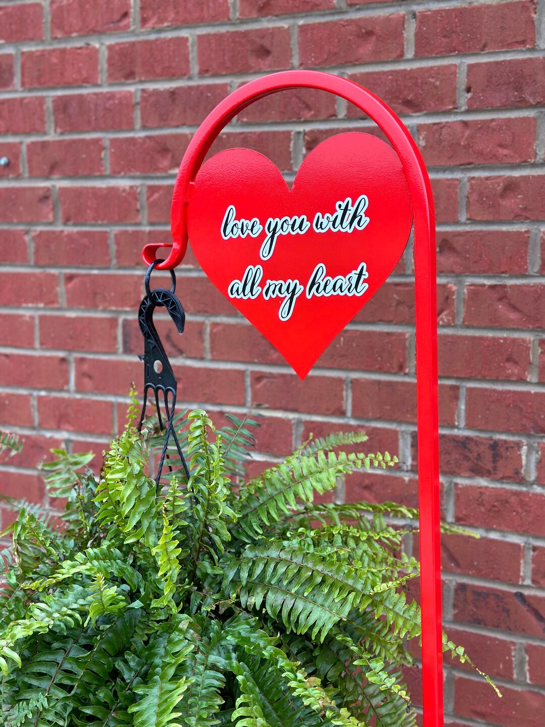 Heart Shepherd Hook With or Without Customized Message choose Your