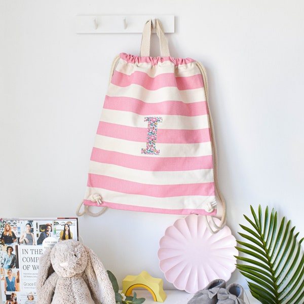 Liberty of London personalised drawstring bag in pink