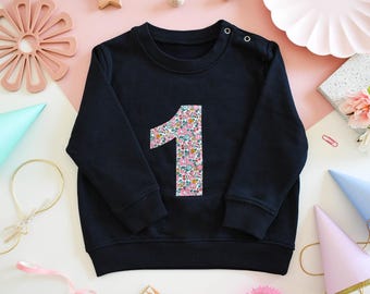 Liberty of London birthday baby/children's jumper - navy