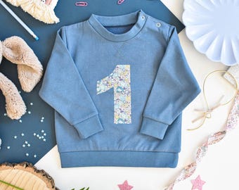 Liberty of London Geburtstag Baby/Kinder Pullover - blau
