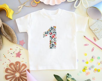 Liberty of London children's birthday T-shirt - short sleeve - white