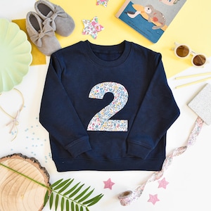 Liberty of London birthday baby/children's jumper - navy