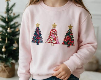 Liberty of London Christmas tree children's jumper pink