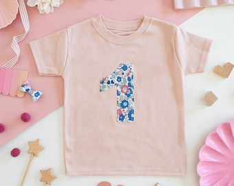 Liberty of London children's birthday T-shirt - short sleeve - pink