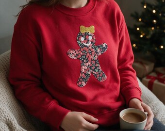 Liberty of London Christmas gingerbread children's jumper red