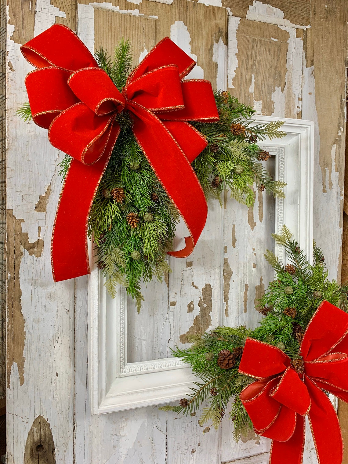 Picture Frame Christmas wreath Frame Christmas wreath | Etsy