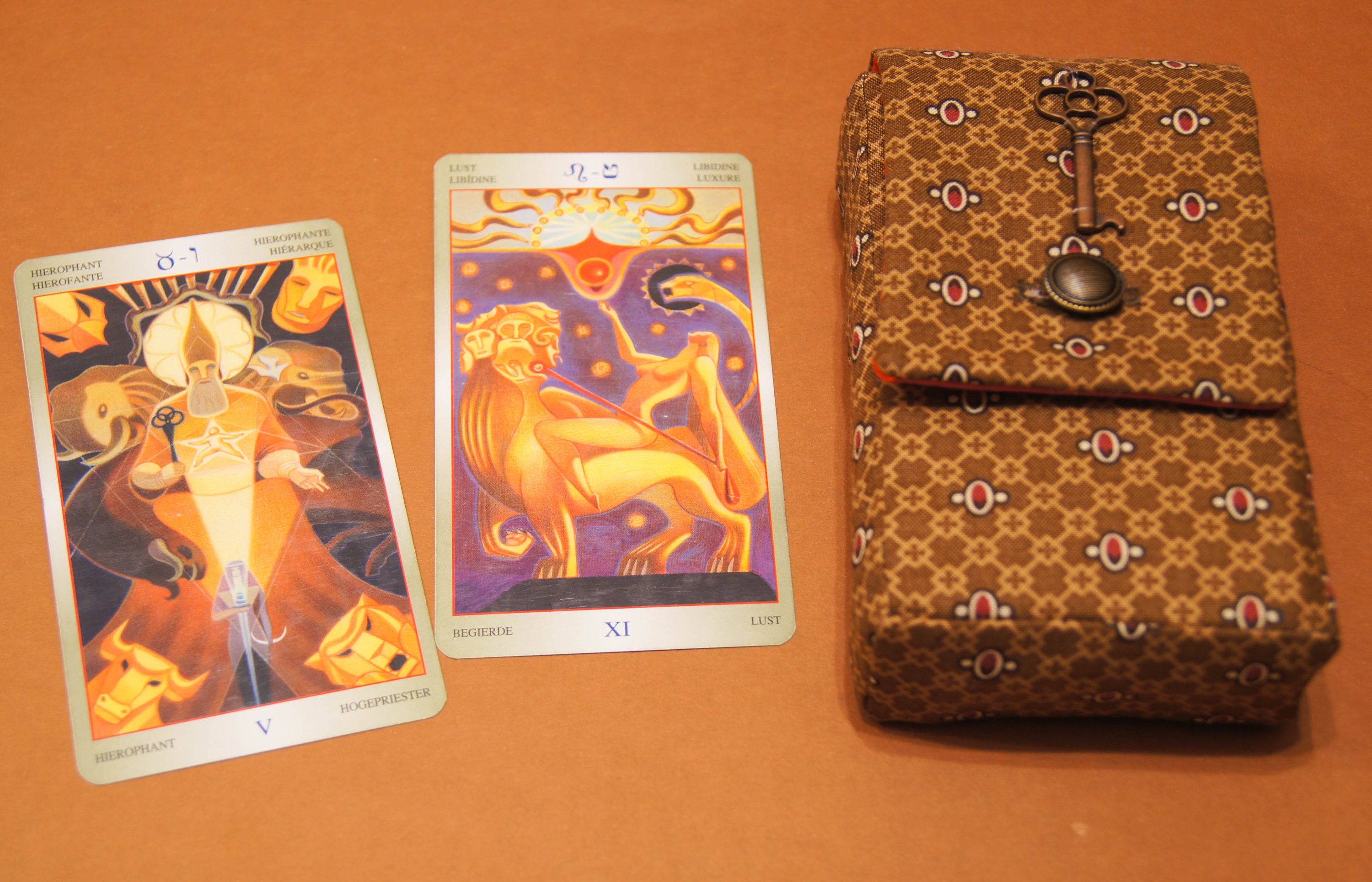 Elegant Brown Tarot Cards Bag Cotton Tarot Deck Bag Tarot Etsy