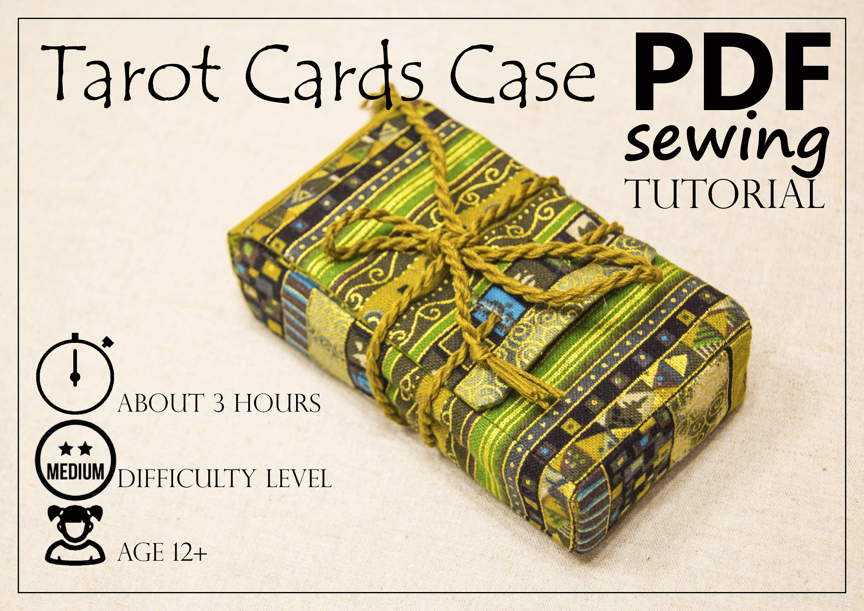 PDF Tutorial Tarot Cards Bag How To Sew Fabric Tarot Deck Bag Etsy