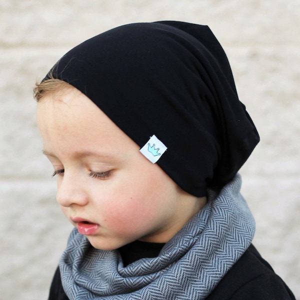 Toddler beanie/ Baby slouchy beanie / Baby beanie/ Black hipster beanie/ boys slouchy beanie/ Slouchy beanie/ Hipster beanie/ infant knit ha