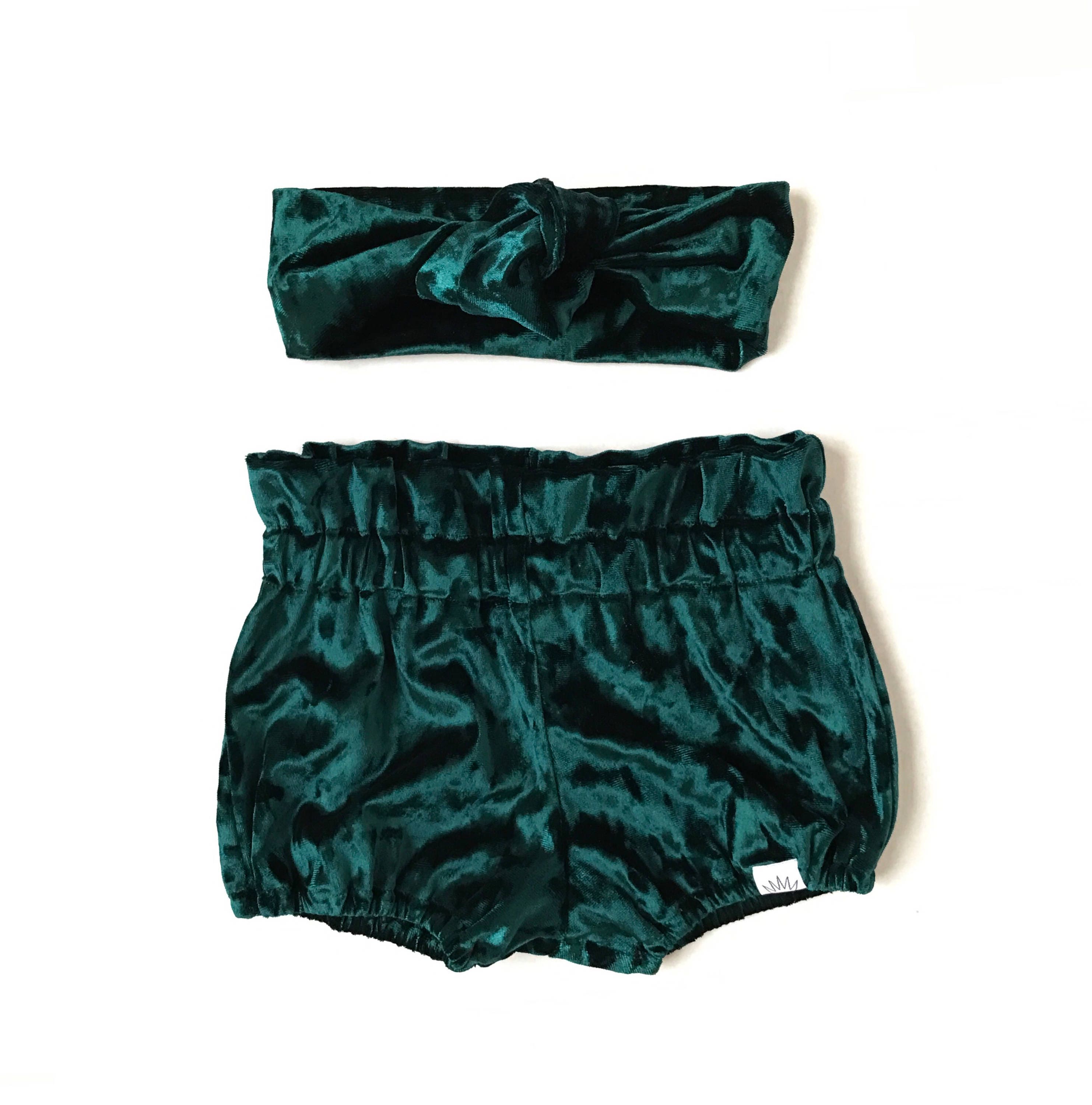 Green velvet baby bloomers / Baby girl bloomers / Toddler girl Etsy