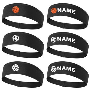 Basketball, Soccer or Volleyball Printed Moisture Wicking Headbands for Men and Women - Personalization