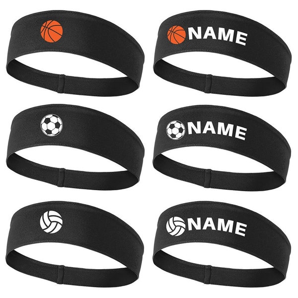 Basketball, Soccer or Volleyball Printed Moisture Wicking Headbands for Men and Women - Personalization