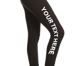 Your Own Text Customization Printed Leggings  for Regular Plus 3X5X - Personalization