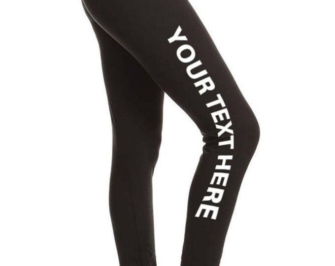 Featured listing image: Your Own Text Customization Printed Leggings  for Regular Plus 3X5X - Personalization