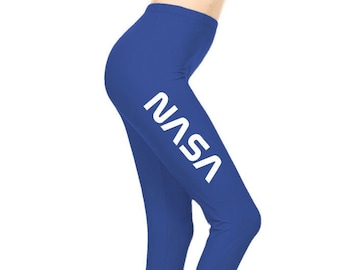 Women's NASA Letter Printed Leggings for Regular Plus 3X5X
