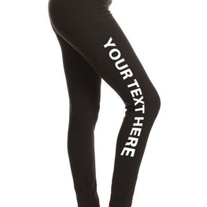 Your Own Text Customization Printed Leggings  for Regular Plus 3X5X - Personalization