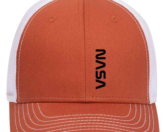 Black, White or Red NASA Letter 6 Panel Low Profile Mesh Back Trucker Hat - For Men and Women