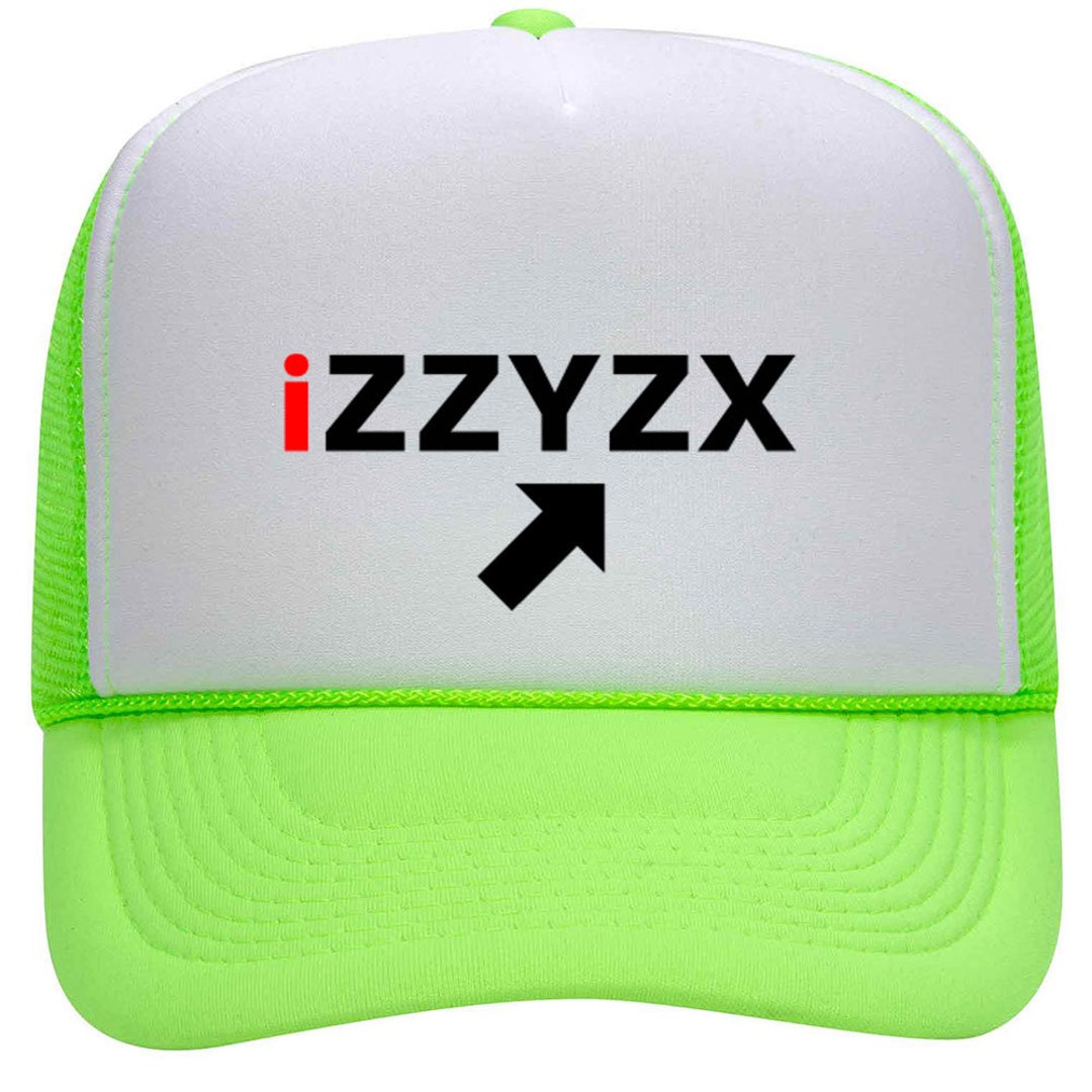 Izzyzx Logo With Arrow PU Printed Neon 5 Panel High Crown