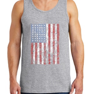 Herren amerikanische Flagge beunruhigt Baumwoll-Tank-Tops – XS ~ 3XL