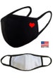 Heart Love Symbol Reusable Washable Cotton Face Masks - Made in USA 