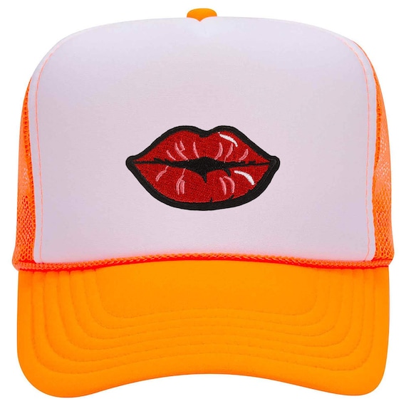 Red Kiss Lips Embroidered Patch Neon 5 
