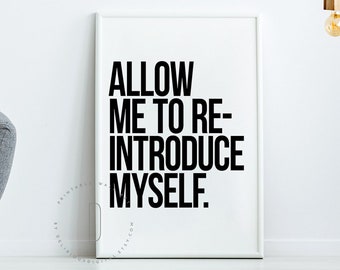 Re-introduce myself poster, Hip hop wall art, Old school rap, Quote printable, Lyric sign, Instant Download home decor, DIGITAL FILE