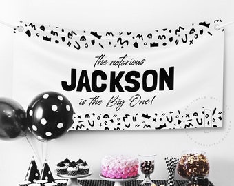 Notorious one backdrop, The Big One birthday decoration, 90s hip hop party background, Digital banner printable, For boys girls kids