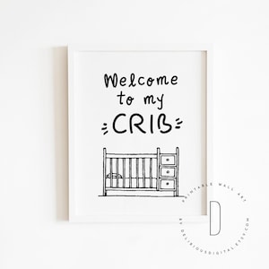 Welcome to my crib print, Nursery decor, Rap lyrics wall art, Rap poster, Hip hop art, Rap quotes, Baby room decor, Printable, DIGITAL FILE