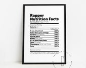 Rap lyrics wall art, Rap poster, Rap art print, Hip hop art, Rap quotes, Rapper poster, Hip hop kitchen sign, Nutrition facts, DIGITAL FILE