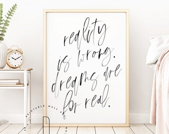 Rap lyrics wall art, Rap poster lyrics, Rap art print, Hip hop art, Rap quotes, Rapper art, Nursery decor, Dreams are for real, DIGITAL FILE